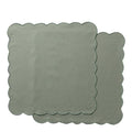 Scallopped tekstilserviett 2 stk 40x40 cm støvgrønn