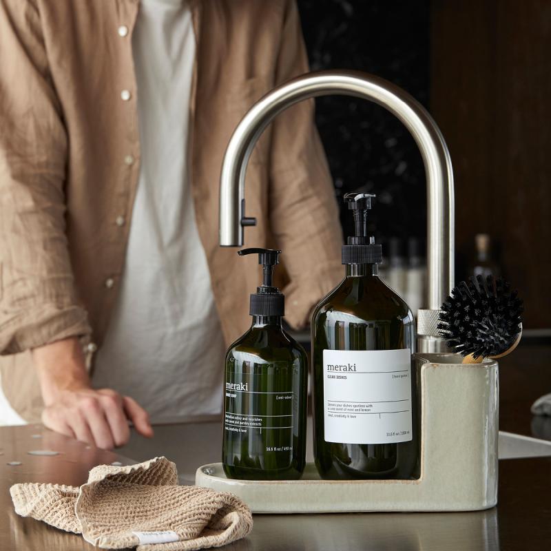 HOME børste- og såpeholder shellish grey