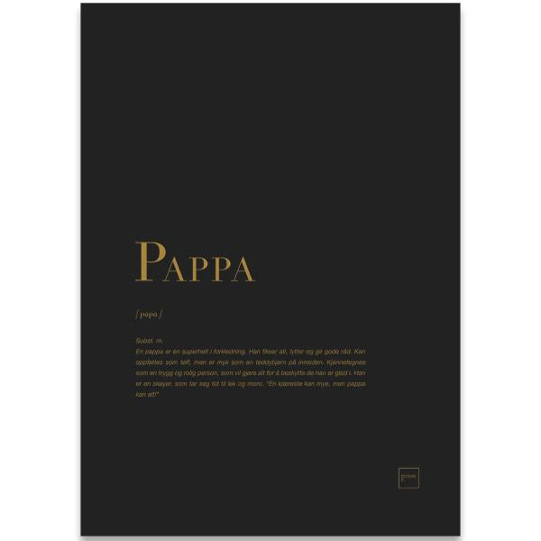 Poster pappa 30x40 cm svart