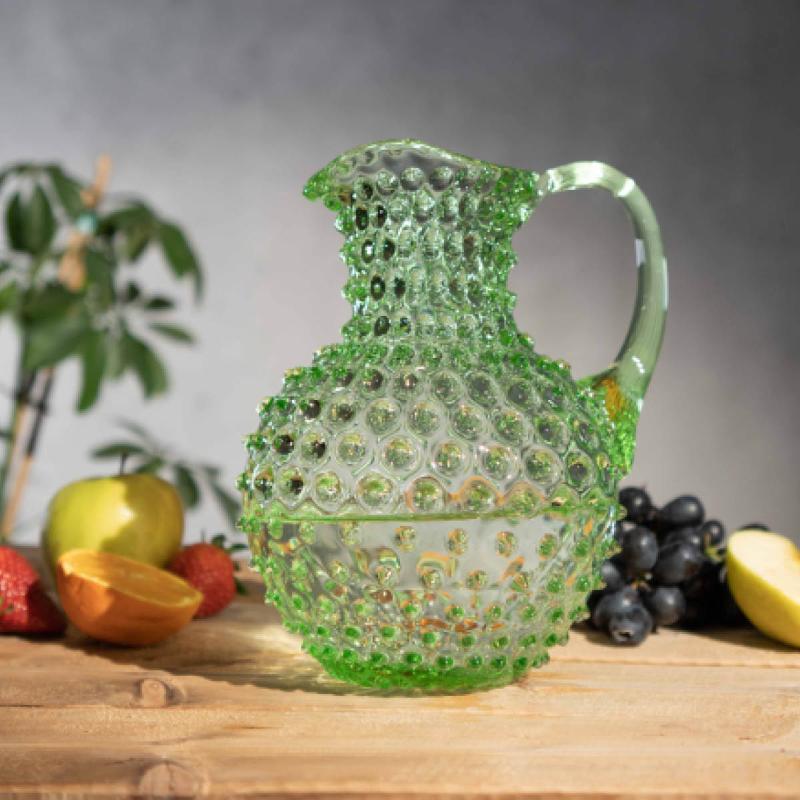 Hobnail karaffel 2L light green