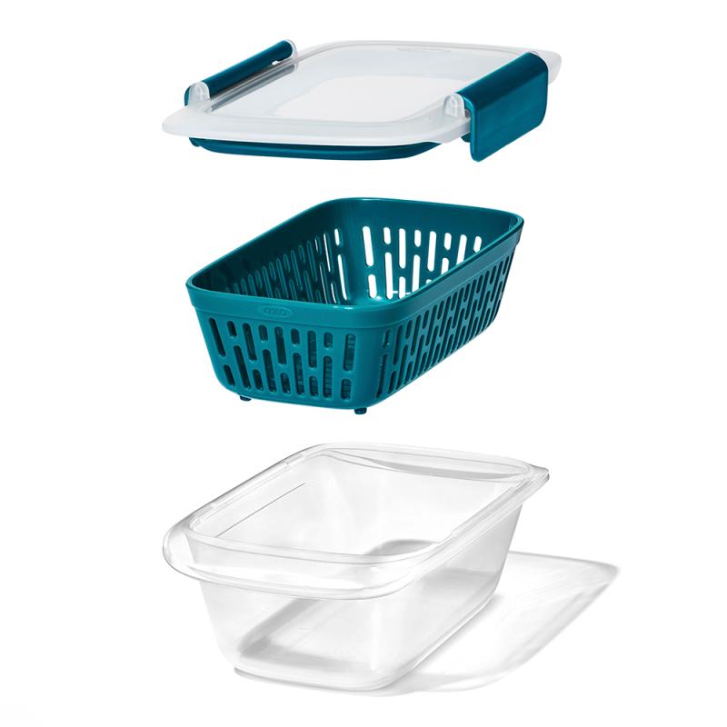 Prep & go container m/dørslag 450 ml grønn