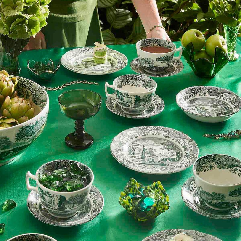 Heritage Green Italian frokostkopp med skål 28 cl