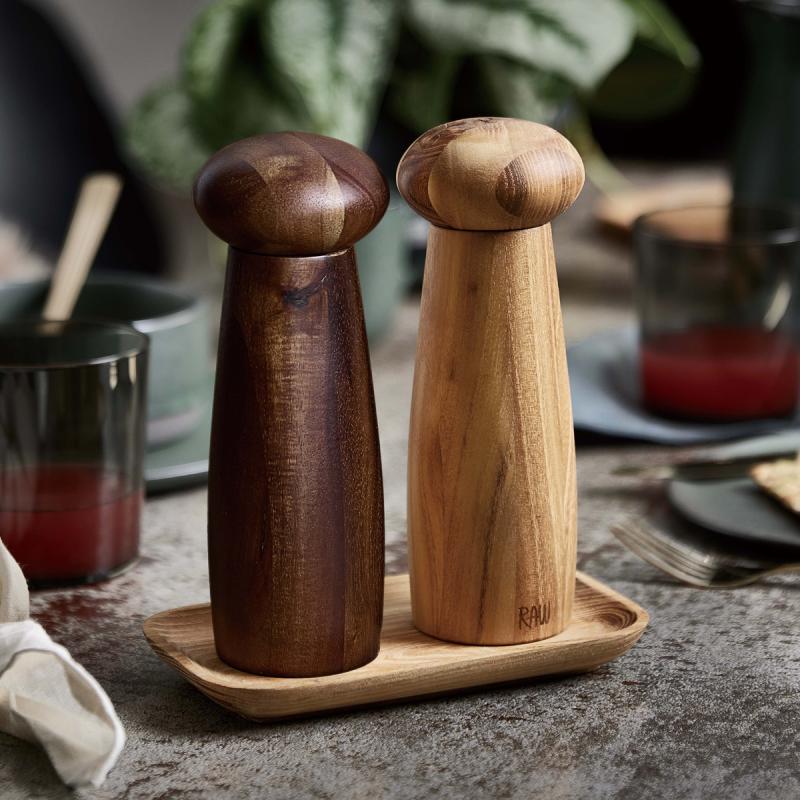 RAW Teak keramisk kvernsett 3 deler blandet teak