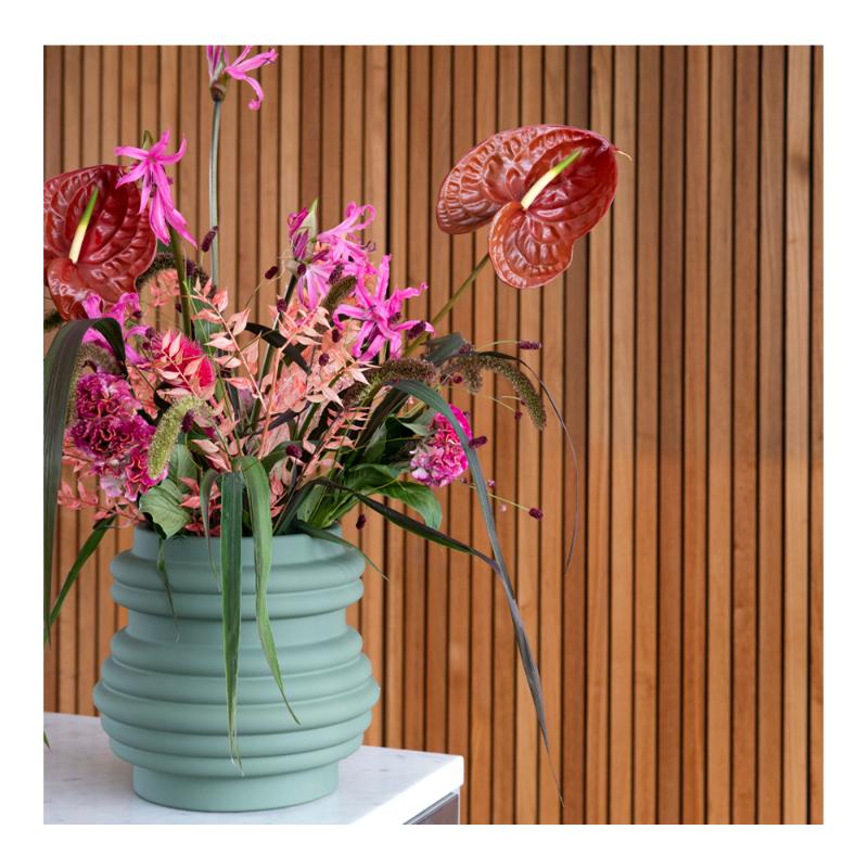 Mila vase 26,5x25 cm grønn