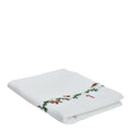 Juleduk med broderte motiver 240x140 cm hvit