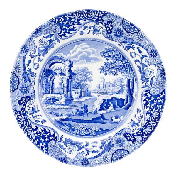 Blue Italian tallerken flat 27 cm blå/hvit