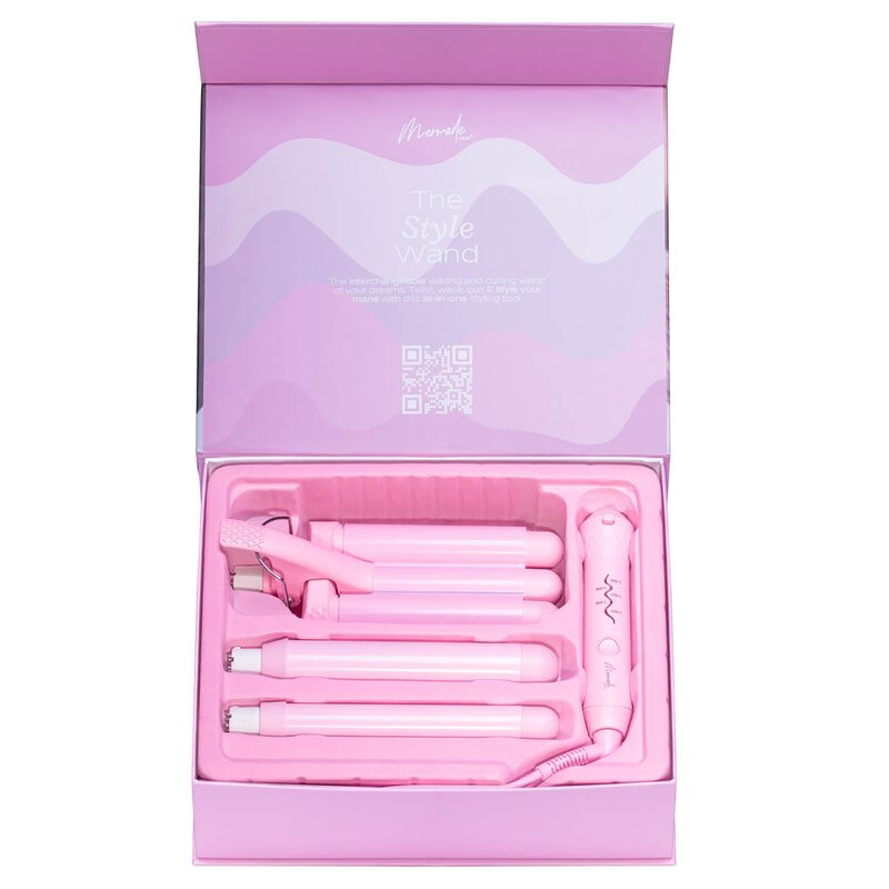 Bølgetangsett style wand 6 deler rosa