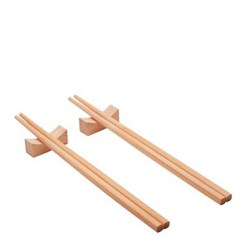 Spisepinner med holder 4 stk bambus