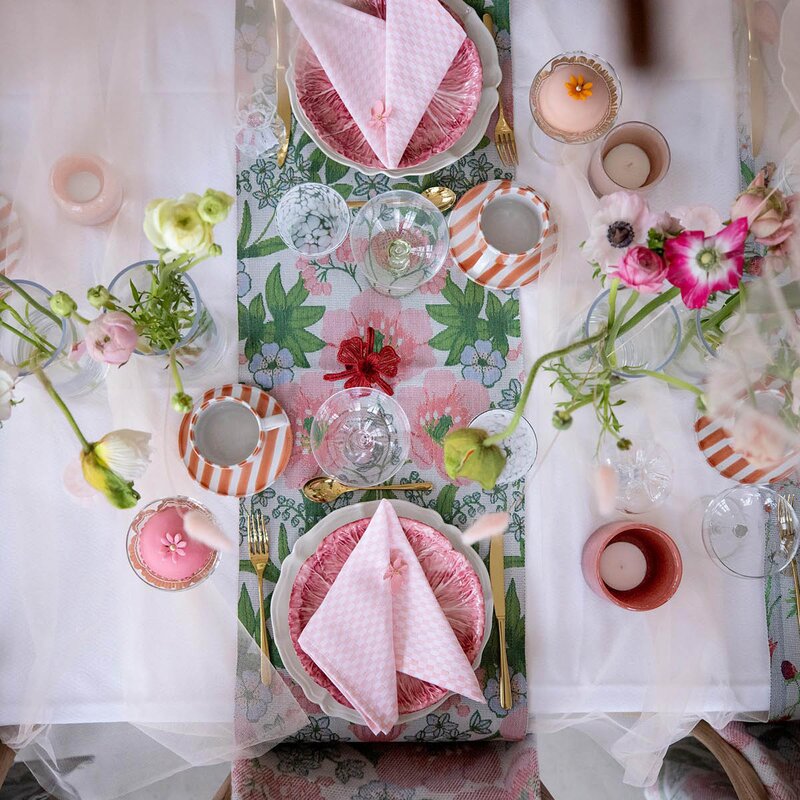 Bettys tulpaner løper 35x120 cm rosa