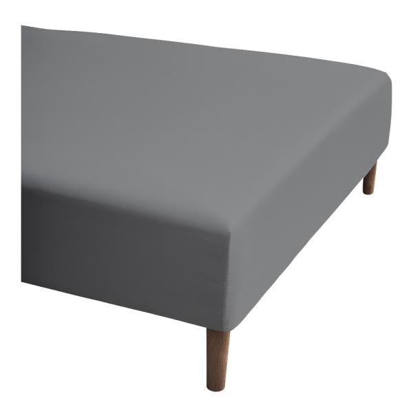 Percale laken til rammemadrass 90x30x210 cm grå