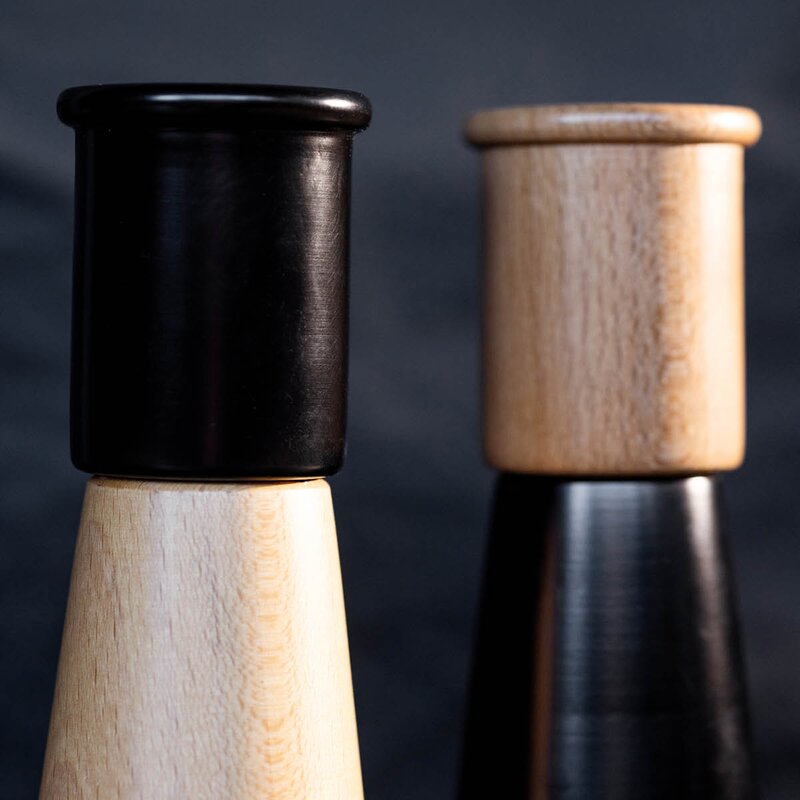 Gurken salt- og pepperkvern 15 cm 2 stk svart/brun