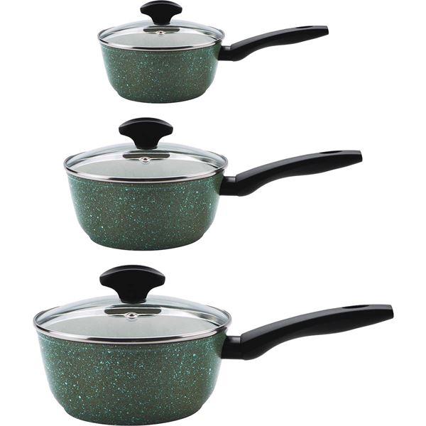 Eco Pan grytesett 3 stk 16, 18 og 20 cm grønn