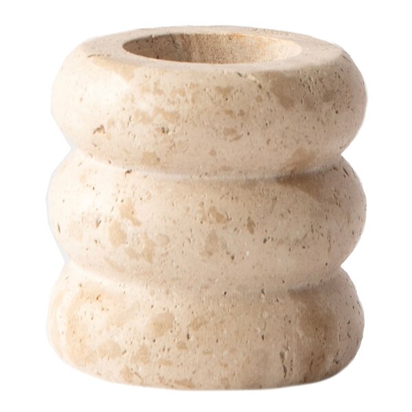Travertin lysestake medium 8 cm