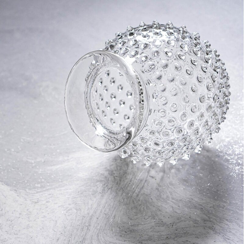 Hobnail vase med kant 18 cm crystal