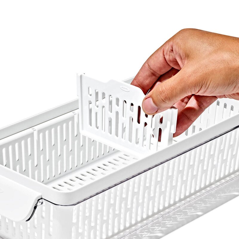 Oppbeveringsboks til kjøleskap 37x9,5 cm klar/hvit