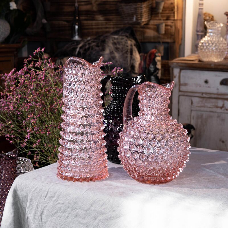 Hobnail karaffel 1L rosaline