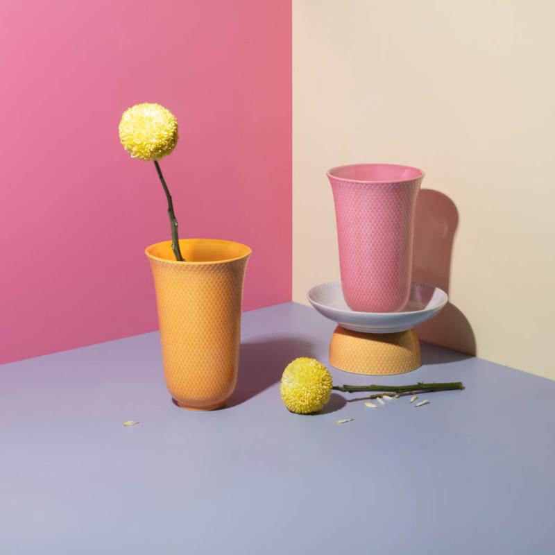 Rhombe Color vase 20 cm porselen gul