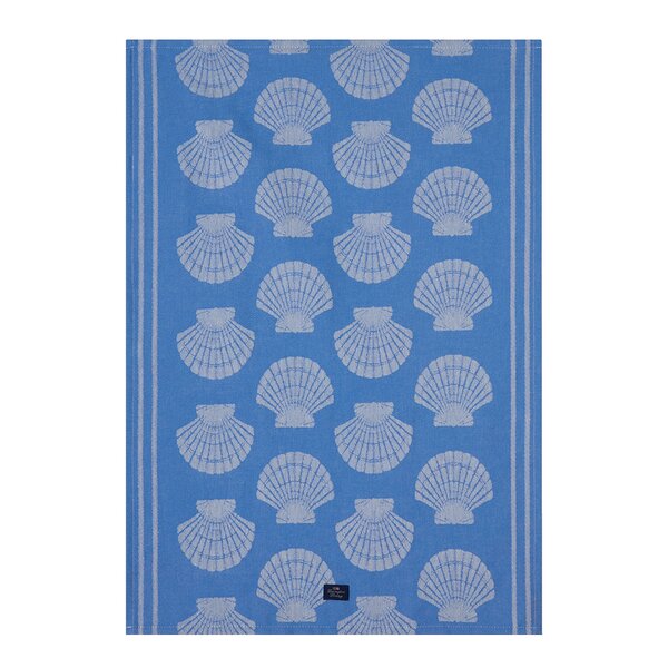 Shell jacquard kjøkkenhåndkle 70x50 cm blå/hvit