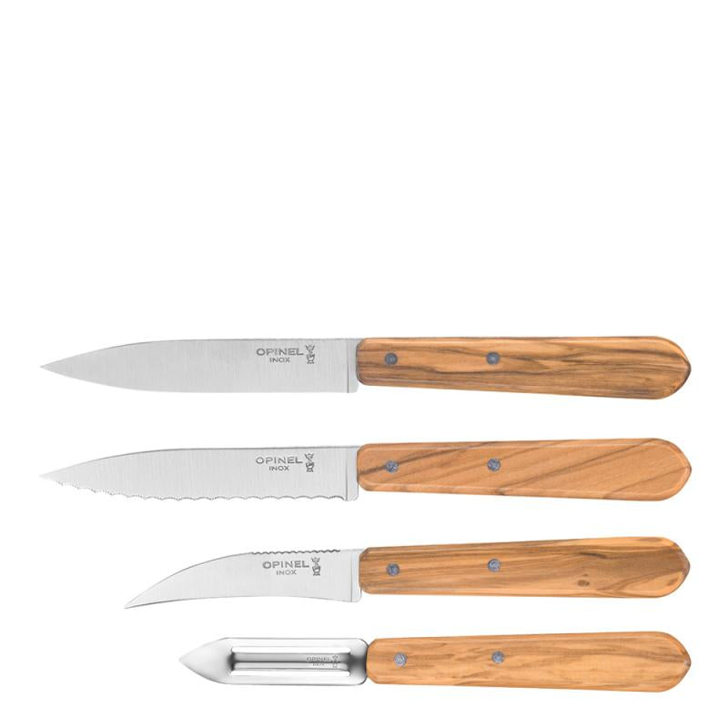 Essentials knivsett 4 deler olive