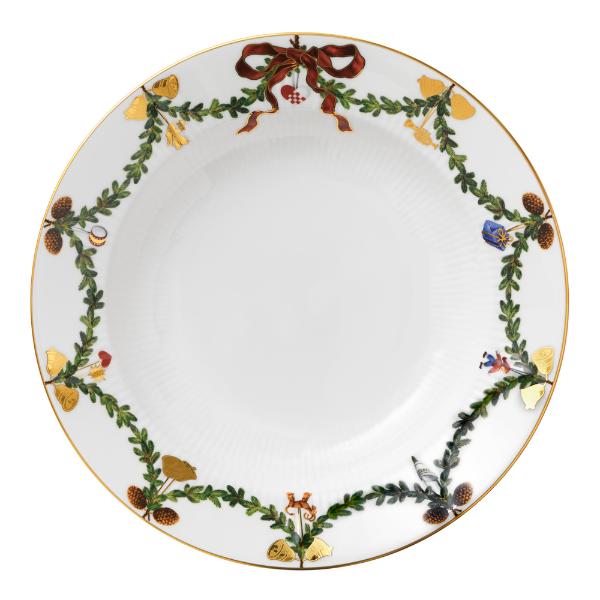 Stjerne Riflet Jul dyp tallerken 24,5 cm