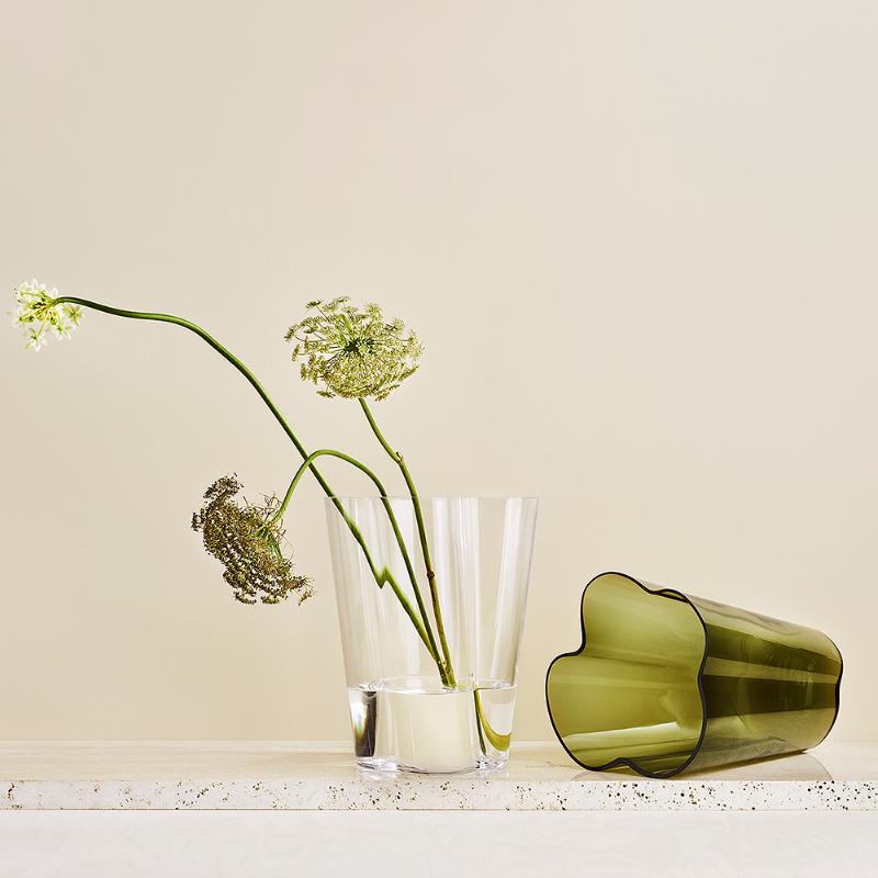Alvar Aalto vase 16 cm mosegrønn