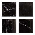 Marmor glassbrikke kvadratisk 10x10 cm 4 stk svart