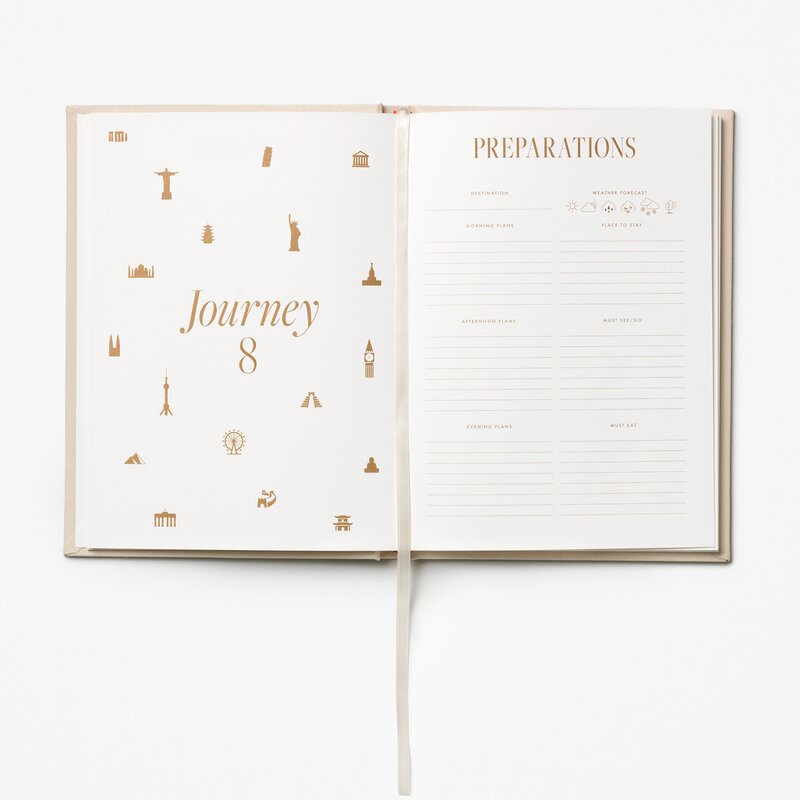 Bon Voyage reisejournal blå