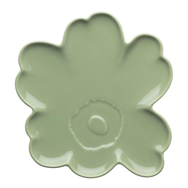 Unikko asjett 20 cm blomsterform sage