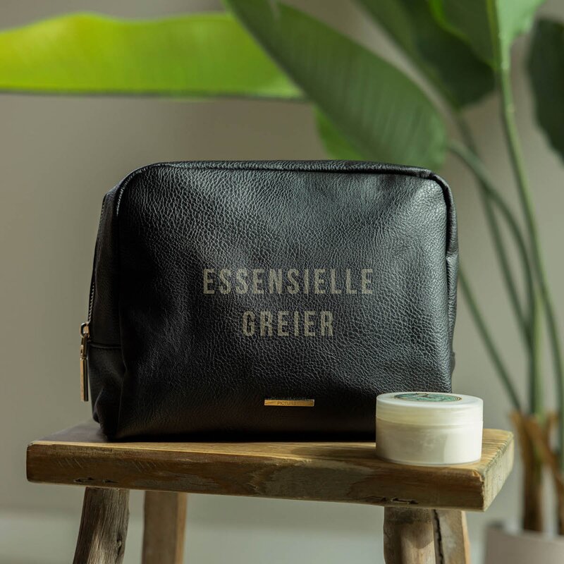 Toalettmappe essensielle greier 24x20x10 cm svart