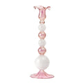 Sky lysestake 25 cm rosa/hvit