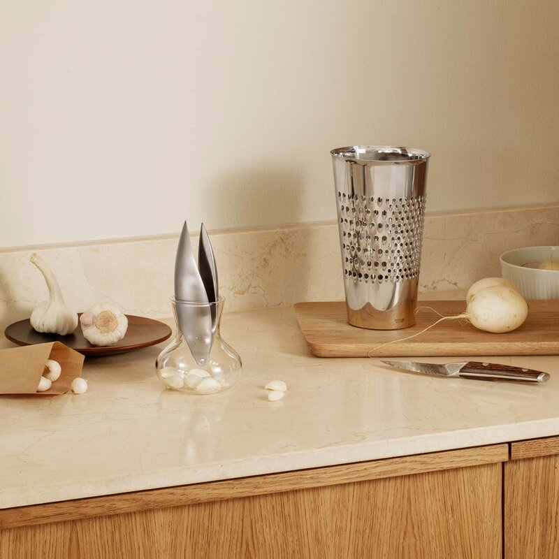 Hvitløkspresser m/glassholder 18 cm