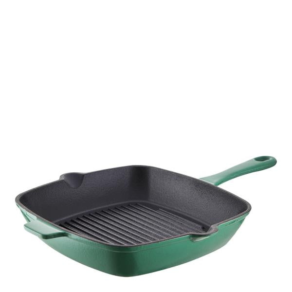 Grillpanne av støpejern 26 cm grønn