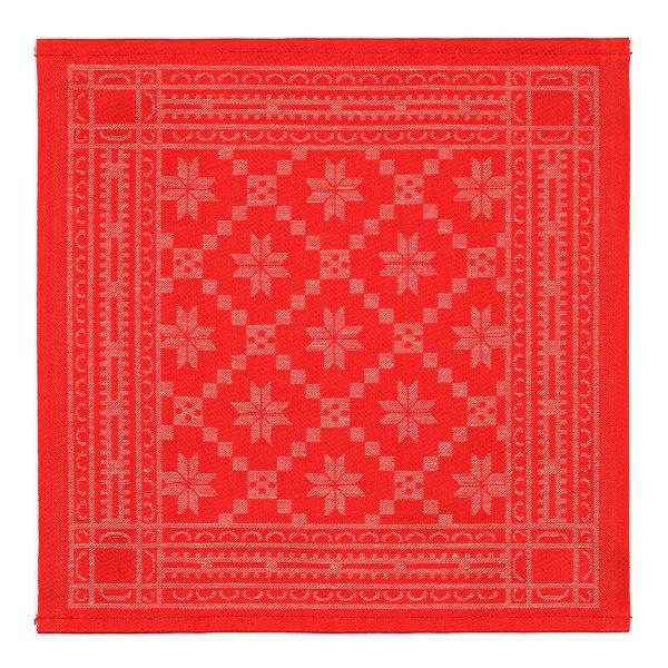 Åttebladrose serviett 35x35 cm rød