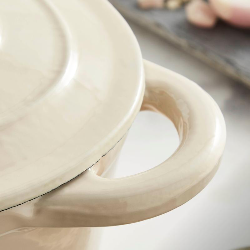 Oval støpejernsgryte 29 cm 3L krem