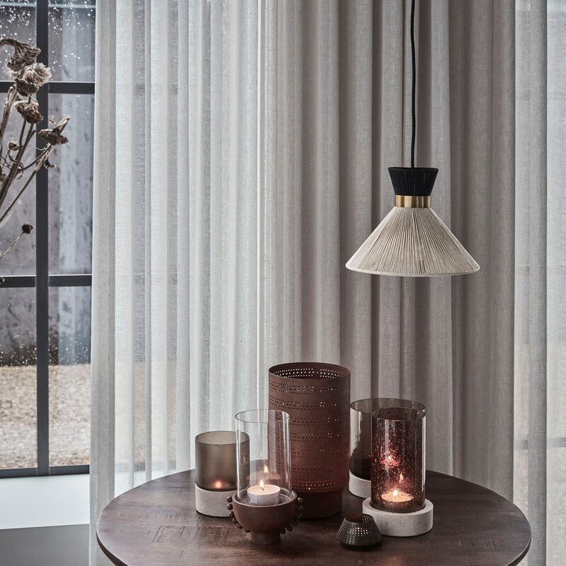 Cord lampe 20 cm svart