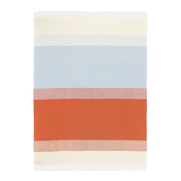 Hennika pledd 120x180 cm orange/hvit/blå