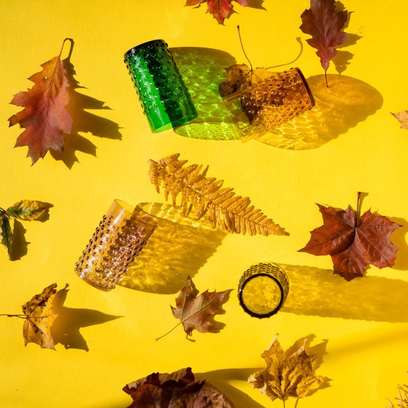Hobnail glass 20 cl 6 stk dark green