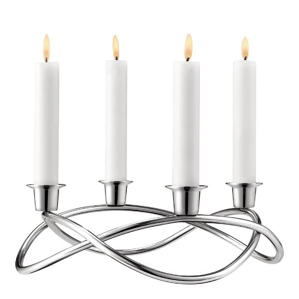 Adventsstake 26 cm sølv blank