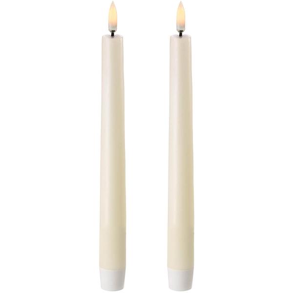 LED kronelys 20,5x2,3 cm 2 stk ivory