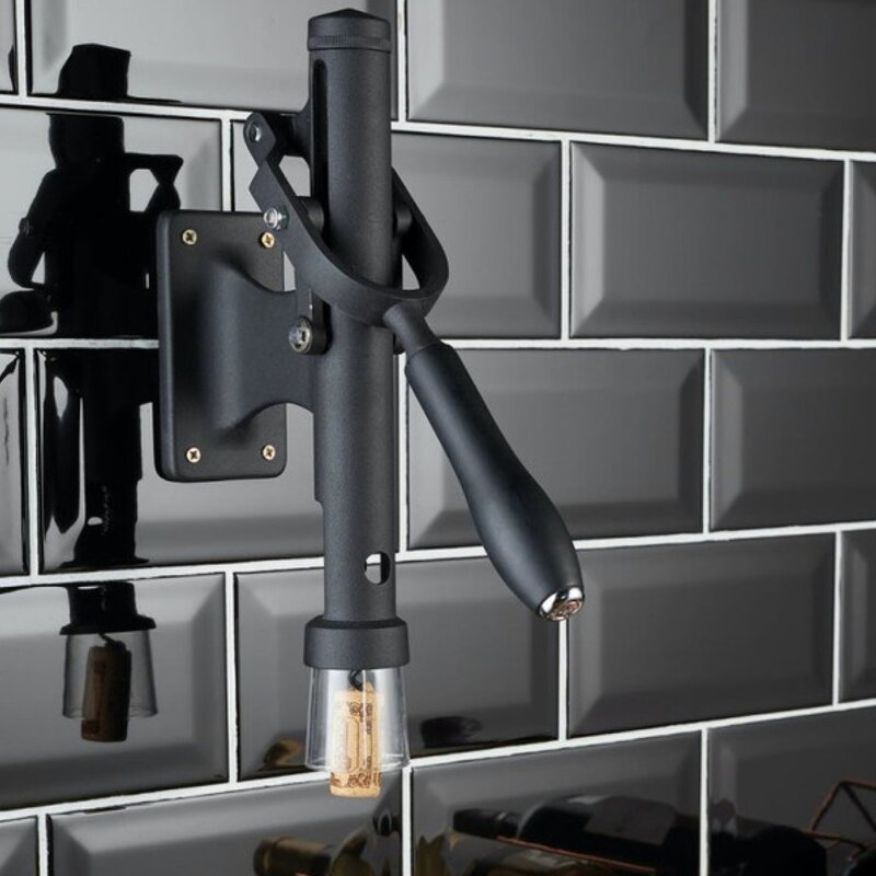 Deluxe veggmontert vinåpner 31,5 cm svart
