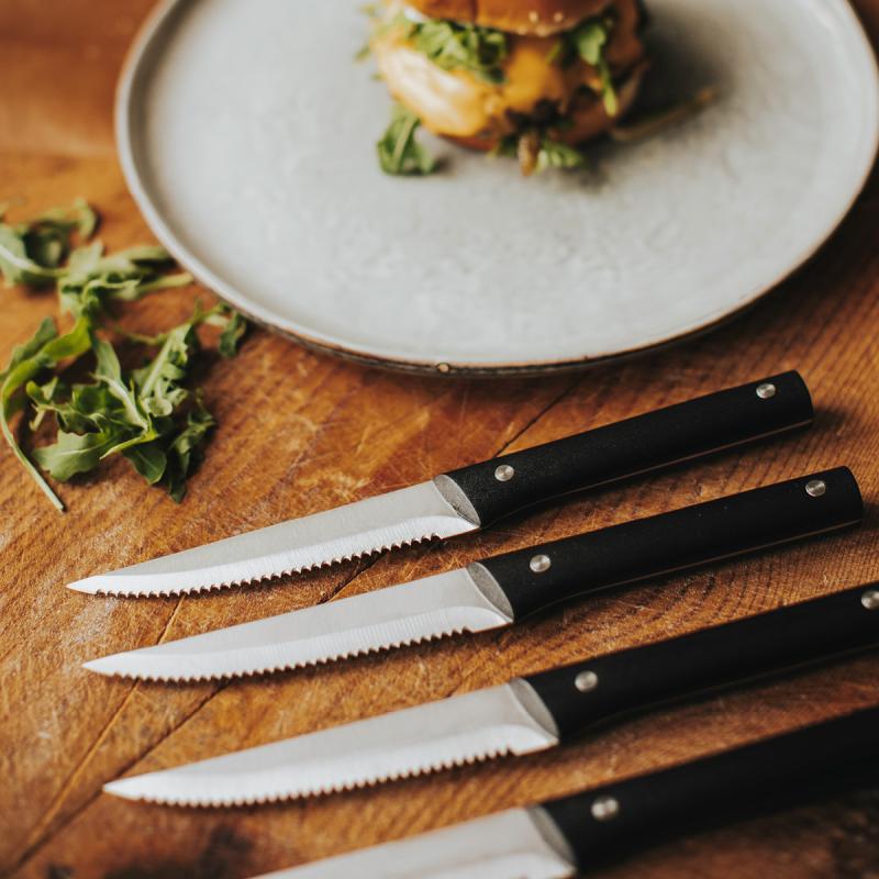 Grietje grillkniver 4 stk 23 cm svart