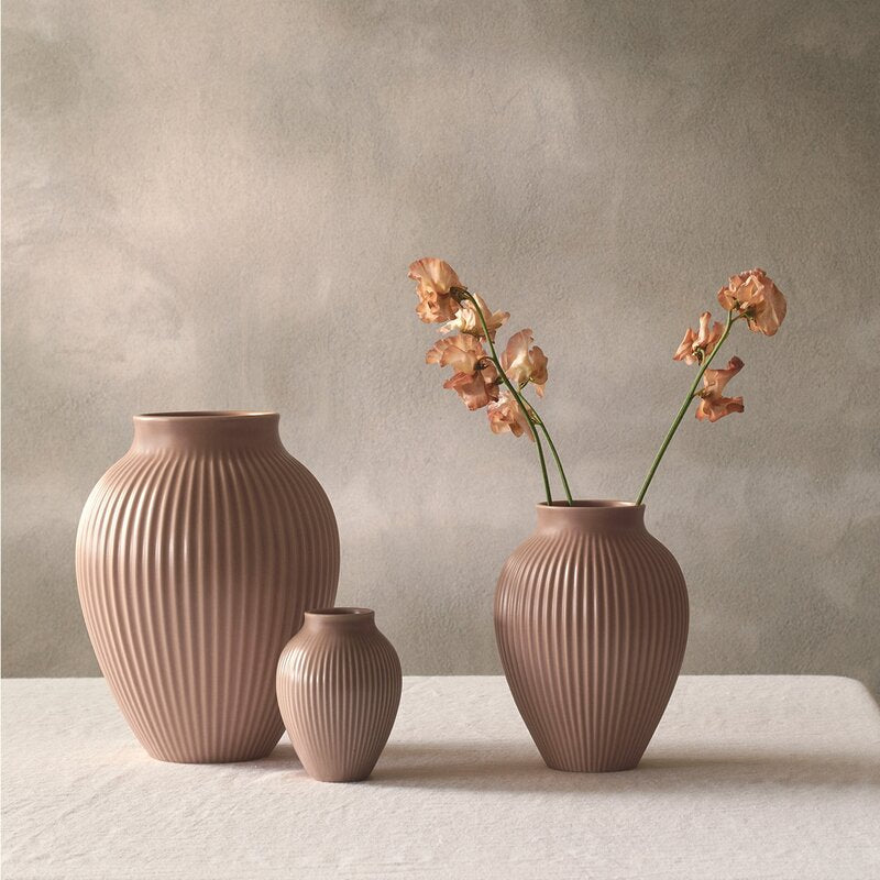 Ripple vase 12,5 cm matt dusty rose
