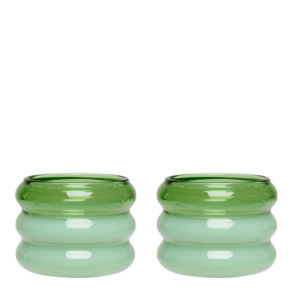 Bubble. telysholder 2 stk 5,6 cm green/milky green