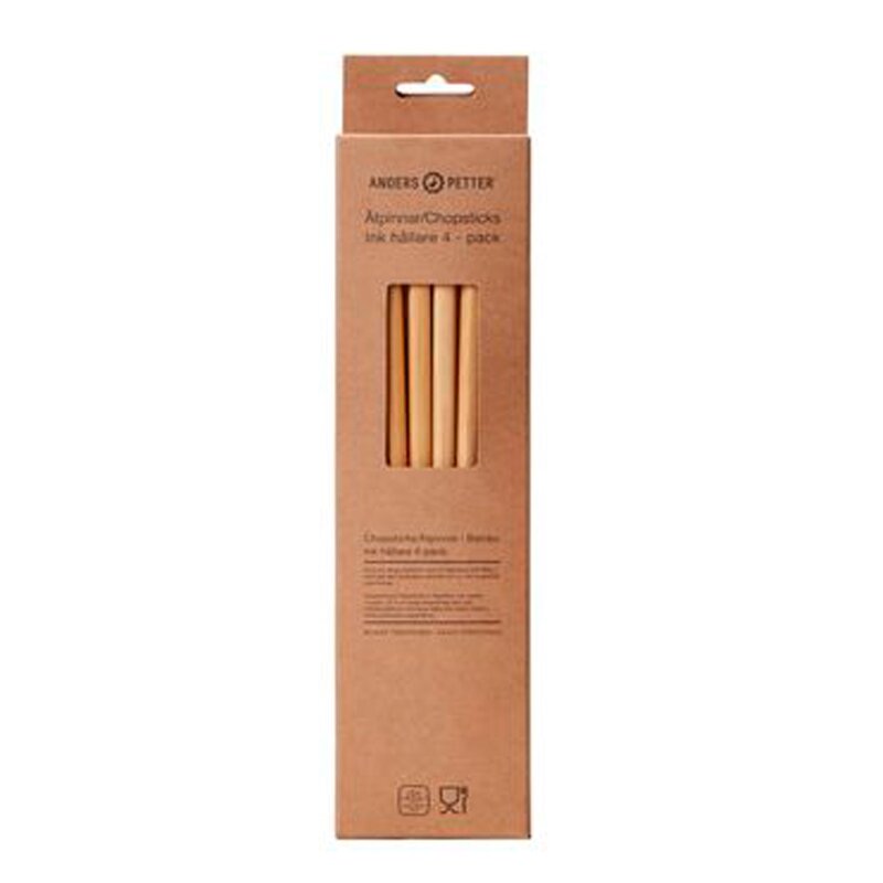 Spisepinner med holder 4 stk bambus