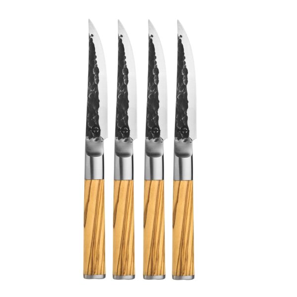 Biffkniver 4 stk olive