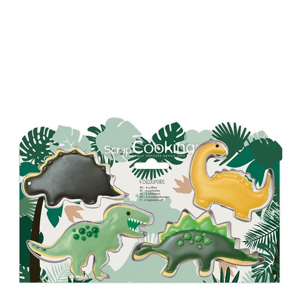 Kakeform dinsosaur 4 stk stål