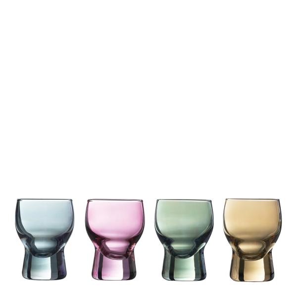 Happy shotglass 3,5 cl 4 stk luster