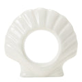 Shell stoneware serviettring 8 cm hvit