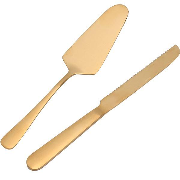 Gold serveringssett 2 deler satin