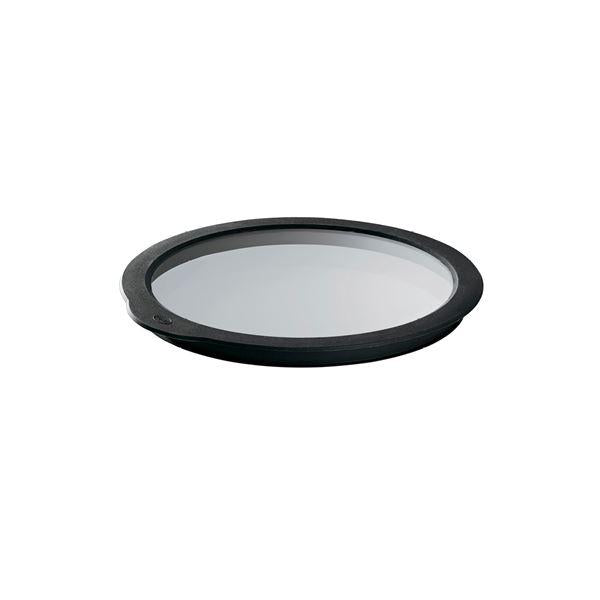 Glasslokk 12 cm klar/svart